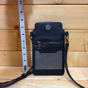 $89 saint + sofia leather cellphone crossbody case